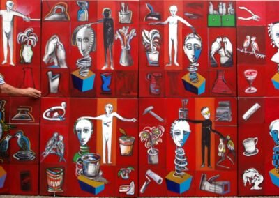 Laboratorio de poesia compartida.200x200cm.Mixta s/lienzo