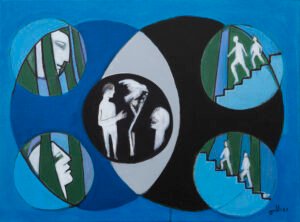Punto de encuentro IV, 2021 *mixta s/lienzo. 60x80cm.
