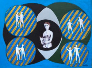 Punto de encuentro V. 2021. Mixta s/lienzo. 60x80cm.