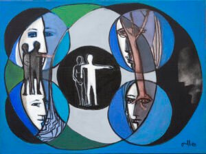 Punto de encuentro X, 2021. Mixta s/lienzo. 60x80cm.