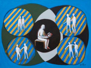 Punto de encuentro,VI. 2021. Mixta s/lienzo, 60x80cm.