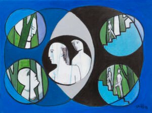 Punto de encuentro III. 2021. Mixta s/lienzo. 60x80cm.
