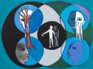 Punto de encuentro VII,2021. Mixta s/lienzo. 60x80cm