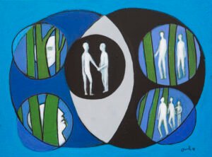 Punto de encuentro II.2021. Mixta s/lienzo. 60x80cm.