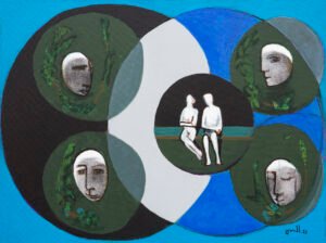 Punto de encuentro,IX. 2021. Mixta s/lienzo, 60x80cm.