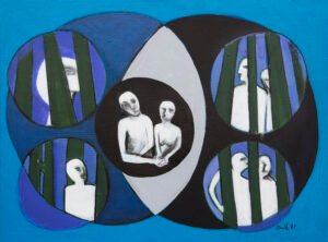 Punto de encuentro, 2021 . Mixta s/lienzo. 60x80cm