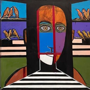 Jaulas, personas y pájaros 2025. 0,80x2,40cm