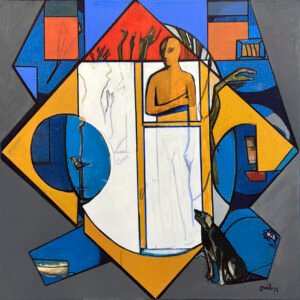 Paseo 2025. Mixta s/lienzo. 80x80cm.