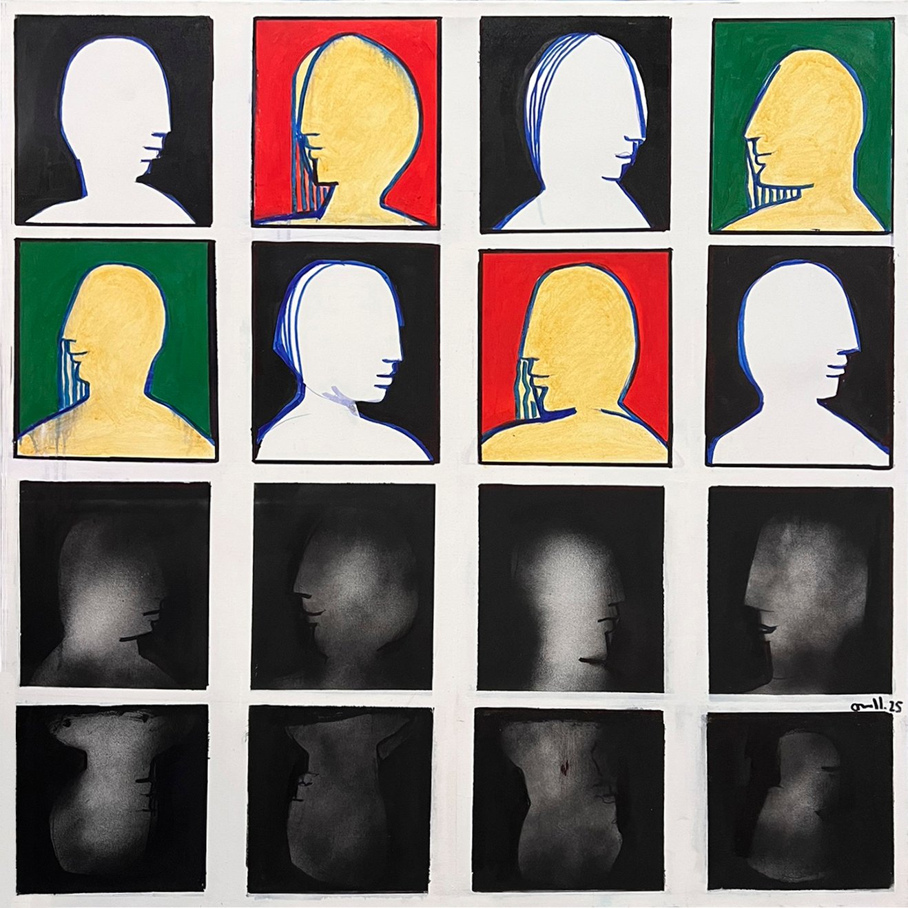 Silencio II, 2025. Mixta s/lienzo.100x100cm.