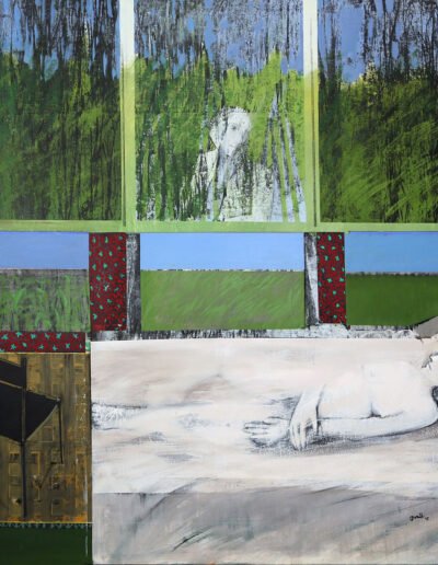 A dos voces -La visita, 200x200cm