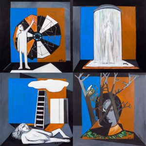 Serie Momentos_Ensoñación. 4 lienzos de 100x100cm