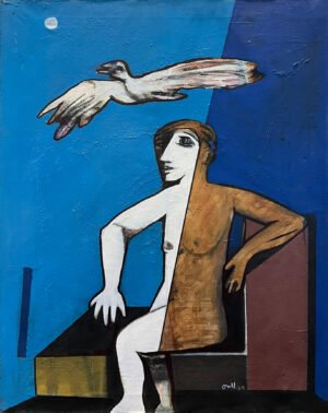 Serie Mi yo ..hoy_Mujer y pájaro 92x73